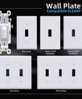 Various wall plates with one to three gang options and a 3 Way Toggle Light Switch 15 Amp 120 Volt In Wall On Off Replacement