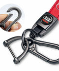 Close-up of Red Leather Car Keychain For Audi A1 A3 RS3 A4 A5 A6 A7 RS7 A8 Q3 Q5 Q7 R8 With Durable Zinc Alloy Accents