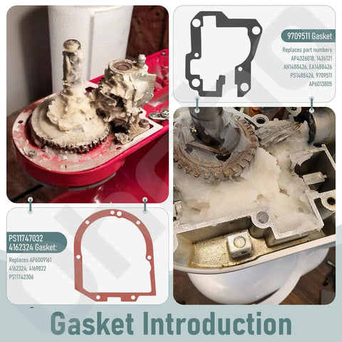 6 oz food-grade grease for KitchenAid stand mixer; gasket parts and damaged gears with 9709511/4162324.