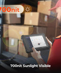 Ready For The Daily Grind 8 Inch Rugged Windows Tablet With Built In Barcode Scanner and Intel Celeron N4680 running Windows 11 Pro in use outdoors.