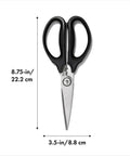 Multi Purpose Kitchen Shears And Herb Scissors With Stainless Steel Blades Micro Serrated Edges Herb Stripper Cushioned Grips And Detachable Blades For Easy Cleaning And Heavy Duty Cutting Everyday Kitchen Hack, 8.75 in