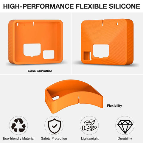 Silicone Case For Garmin Approach R10 Golf Launch Monitor With Screen Protector Film, orange and shockproof, flexible design.