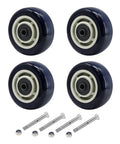 5 Inch Caster Wheels Set Of Four With Premium Polyurethane Tread On Polypropylene Core Half Inch Bore Double Precision Ball Bearings