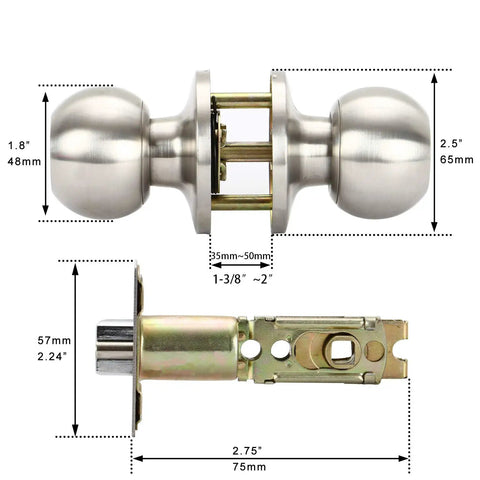 Soft Satin Stainless Steel Door Knob With Lock And Key For Bedroom And Bathroom Entry Doors No Fuss Install In Minutes