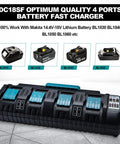 4 Port 12A Battery Charger For 18V Batteries Fast 18V Rapid Charger With Simultaneous Four Lithium Ion Packs and compatible batteries