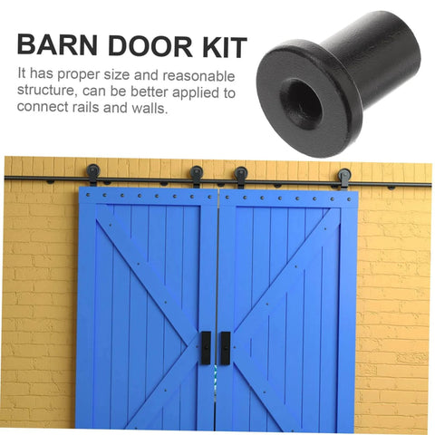 Five Piece Barn Door Track Spacers Set For Sliding Hardware Durable Replacement Connectors shown with door installation