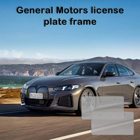 Frameless Clear License Plate Covers 2 Pack For Standard 12x6 US Plates with car background
