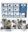 Top-Notch 40-Piece Electric Motor Carbon Brushes Set in 10 Handy Sizes, visible in a transparent case, for power tools repair.