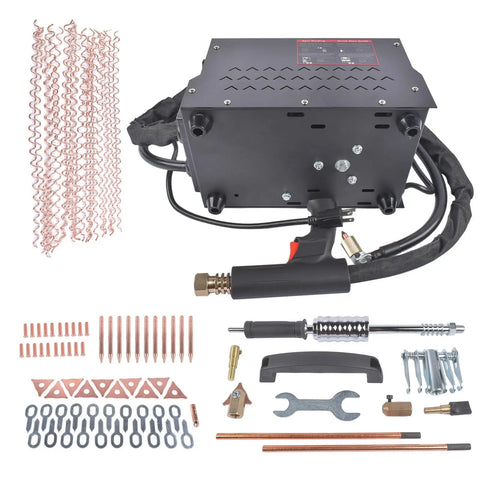 Pro Grade Dent Repair Kit With Stud Welder Puller Heavy Duty 110V 3500W Spot Welder Auto Body Tool components visible