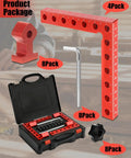 Corner Clamps For Woodworking 90 Degree Right Angle Positioning set with red aluminum squares and black case