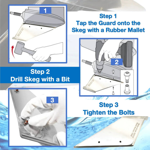 Installation steps for Beefed Up 316 Stainless Steel Skeg Guard For MerCruiser Bravo One And Three Sterndrives