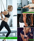 Lat Pulldown Attachments Set For Home Gym With Curl Pulldown Bar, Cable Machine Handles, Straight Rotating Bar, Tricep Rope