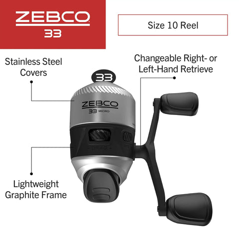 Go-To Micro Spincast Fishing Reel Size 10 With Changeable Right Or Left Retrieve, Built In Bite Alert, Durable All Metal Gears