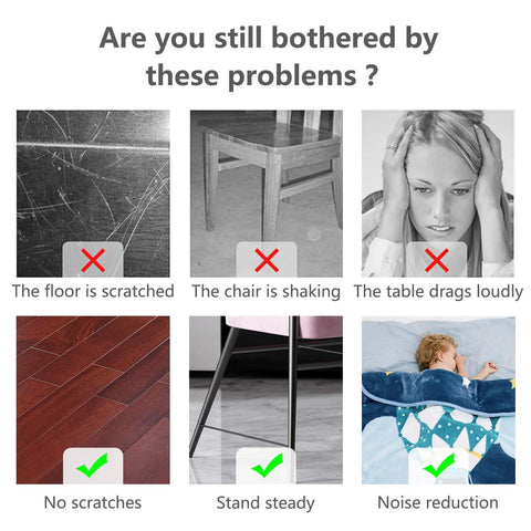 Problem-solving benefits of 20 Pack Rectangular Rubber Furniture Leg Caps For Chairs Tables Sofas And Beds, preventing damage.