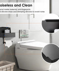 Toilet Paper Holder With Shelf And Wet Wipes Dispenser Stainless Steel Wall Mount Bathroom Organizer, black finish, installed by toilet