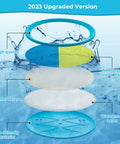 Outdoor Toss And Catch Ball Set For Kids Beach Toys And Backyard Games Perfect For Backyard Playgrounds And Beach Trips With 6 Balls And 3 Paddles Includes Storage Great Easter Gift Light Blue layered paddle design showcasing high-quality materials and waterproof features.