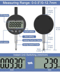 Digital Dial Indicator Bore Gauge 2 to 6 Inch With 0.0005 Inch Precision Engine Cylinder Measurement Carbide Anvils Black Finish