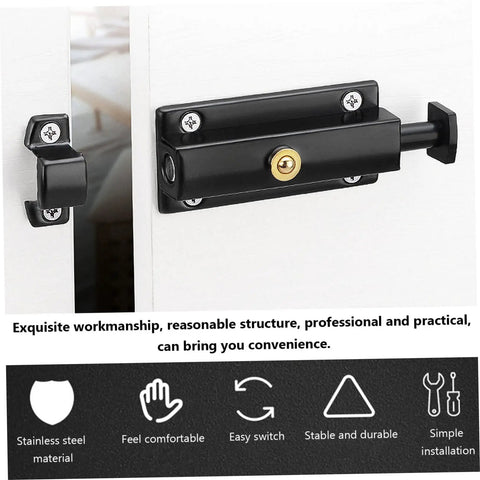 Tough As Nails Heavy Duty Barrel Bolts 2 Pack Slide Lock For Double Doors Gates And Barns Spring Loaded Flush Bolt With Quick Release Button For Slam Secure Home Security Setup