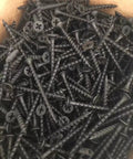 Pro Grade Heavy Duty Coarse Thread Drywall Screws In Black With Phillips Bugle Head, 3 Inch screws in a box, ideal for construction.