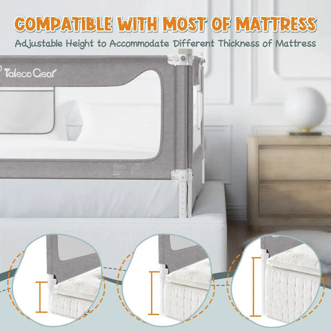 Easy Install Toddler Bed Rail Guard For Twin Full Queen And King Beds, Stable Protective Side Rails demonstration
