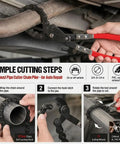 Heavy Duty Exhaust Pipe Chain Cutter Pliers For Auto Repair Spark Free 360 Degree Manual Tube Cutter for 3/4-3-1/4 in steel exhaust pipe