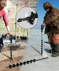 People using Beefed-Up Heavy Duty 23 Inch Post Hole Auger Drill Bit With Two Sharp Thickened Blades in different environments
