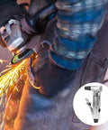 Heavy Duty Industrial Pneumatic Die Grinder With 2 Inch High Speed Disc grinding metal, sparks flying from robust steel housing.