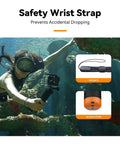 Diver using Floating Selfie Stick With Bluetooth Remote Waterproof Hand Grip For GoPro Hero 13 12 11 10 9 8 underwater