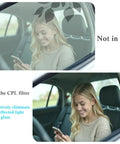 Comparison of window glare with and without Clip On CPL Phone Filter For iPhone, Samsung, Pixel No Glare Rich Colors Pro Grade Polarization