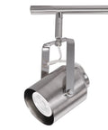 Close-up of adjustable head from Westmore 4 Light Track Lighting System in Brushed Nickel Finish Modern Industrial Style
