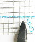 Hella Sturdy 304 Stainless Steel Mesh Roll 8 In By 10 Ft Square Quarter Inch Openings 23 Gauge Hardware Cloth close-up with sharp edge warning.