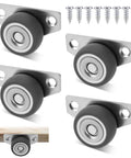Set Of 4 Low Profile Side Mount Casters With Quiet Rubber Wheels That Roll Smooth And Silent So Shifting Heavy Furniture Or Appliances Across Your Floors Is A Total Breeze To Handle, stainless steel brackets included.