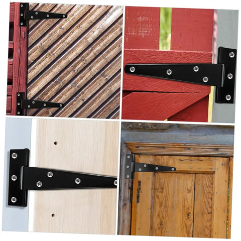 8 Pack Galvanized Black T Shape Weld On Hinges For Wood Doors And Screen Doors Detachable Shed Hardware 5 Inch