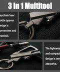 Forever Match Lighter With Built In Multi Tool Bottle Opener Windproof Waterproof Camping Survival Tool For Outdoor Adventures Durable Magnesium Alloy Great Gift Idea In Silver keychain.