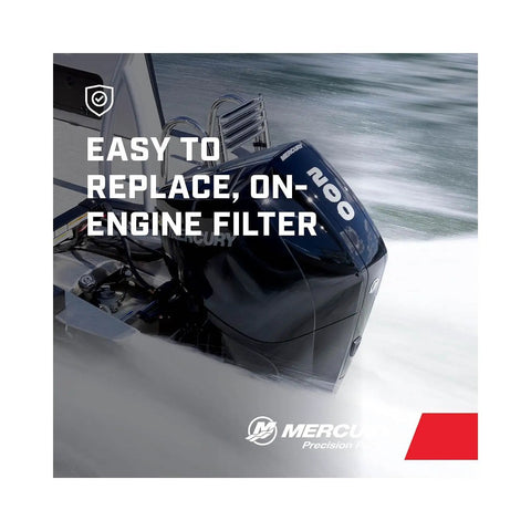 On Engine Water Separating Fuel Filter For V6 And V8 FourStroke Outboards, 10 Micron Boat Fuel Filter Removes Water And Contaminants To Protect Power And Efficiency, Fits 3.4L V6 And 4.6L V8 FourStroke Engines