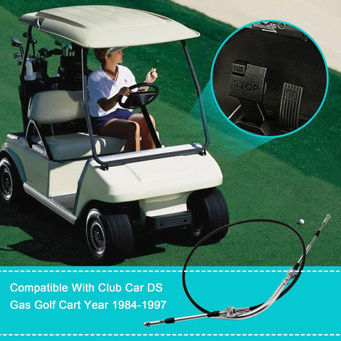 Golf Cart Shift Cable For Club Car DS Gas Models From 1984 Through 1997 Replacement Transmission Cable 63 Inch Length For Forward And Reverse Shifting OEM 1012326 1013085 1018510 02 installed on Club Car DS dashboard