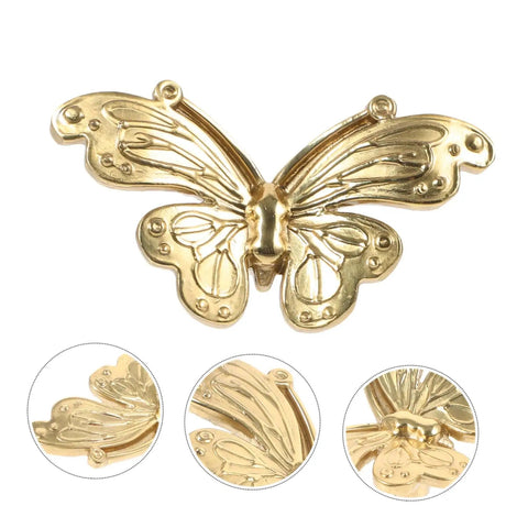 Vintage Butterfly Cabinet Knob Drawer Pull for cabinets and furniture retro metal hardware gold butterfly knob close-up view