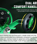 Close-up of Round Baitcasting Fishing Reel With CNC Machined Aluminum Body 25Lb Max Drag handle, showing ABS comfort grip.