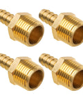 Brass Air Hose Fittings Three Eighths NPT Male To Five Sixteenths Barb Leak Resistant Brass Adapter For Air Water Fuel Systems Durable Pack Of Four Ideal For Auto Shops Home Garages Marine Applications And Industrial Projects, four fittings