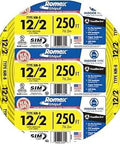 DIY Friendly 250 Ft 12/2 Solid Copper NM-B Wire With Ground SIMpull For Dry Indoor Installations, 2 Pack