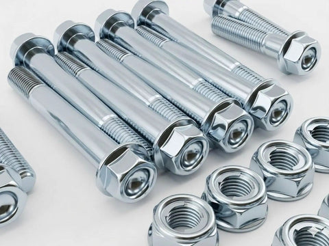 Front Suspension Fastener Kit For TRX250R 1986 Shocks And A Arms OEM Match Ride Ready Deep Dished Heads Fuji Lock Nuts Zinc Plated Bolts Heavy Duty Hardware For Tight Fit And Long Lasting Strength 964001007508 90304GE8003 964001004508 964001005008, zinc bolts and lock nuts