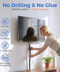 Cool Cable Sleeve Kit That Keeps Your Pets Off Wires And Saves You From Messy Cords On The Desk Or TV Stand With Easy Split Design For Super Simple Setup Today. 10ft PVC cable sleeve on wall-mounted TV, no drilling, no glue