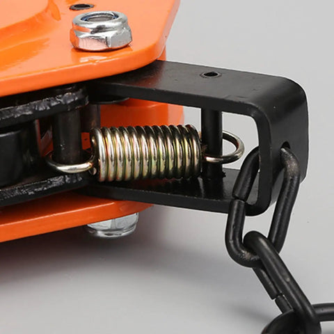 Close-up of Heavy Duty 3 Ton Vertical Plate Lifting Clamps showing spring mechanism and robust metal connection.