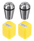 ER20 Spring Collet Set For CNC Milling Lathe And Engraving Machines, One Eighth Inch Clamping Diameter, 2 Pack with yellow cases