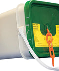 Plastic Barrier Chain Pail in Safety Orange, 2-Inch Link Diameter, 160 Feet Long, durable pail with chain dispensing lid