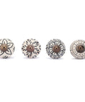 Vintage Style Off White Ceramic Cabinet Knobs And Handmade Drawer Pull Handles Featuring Glossy Antique Texture That Offer A Dang Nice Upgrade For Your Kitchen Counters, set of four with floral designs.