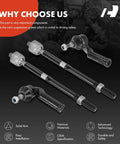 Front Inner and Outer Tie Rod End Kit for Ford Focus 2012 2018 Escape 2013 2019 and C Max 2013 2018 Replaces Worn Tie Rod Ends to Fix Uneven Tire Wear Beef Up Steering Feel and Restore Tight Responsive Handling, steel