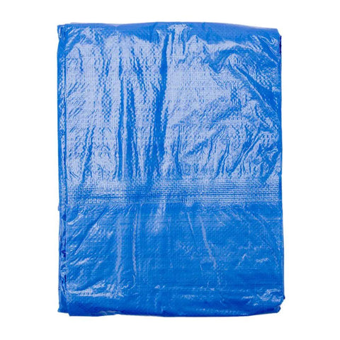 Beefy Heavy Duty Poly Tarp 6x8 Waterproof With Grommets Every 36 Inches 5 Mil Thick 8x8 Weave Blue folded view