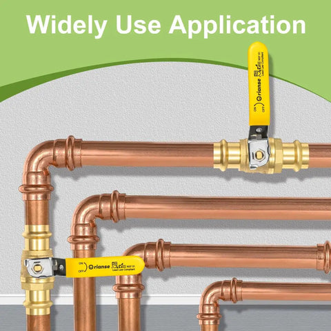 10 Pack 3/4-Inch Press X Press Propress Ball Valve Set With EPDM O-Ring Lead-Free Brass connected to copper tubing