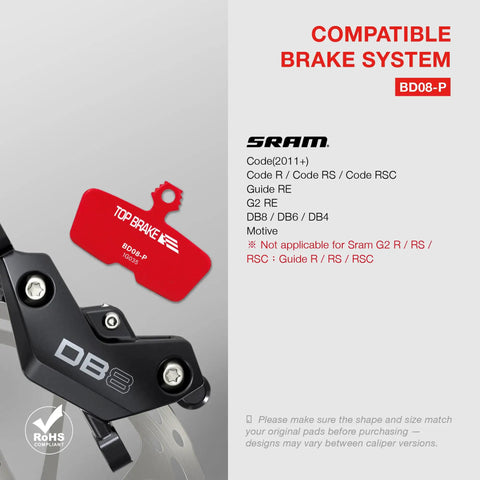 Two Pairs Disc Bike Brake Pads For Sram Code R RS RSC Guide RE G2 RE DB8 Motive with brake system compatibility chart
